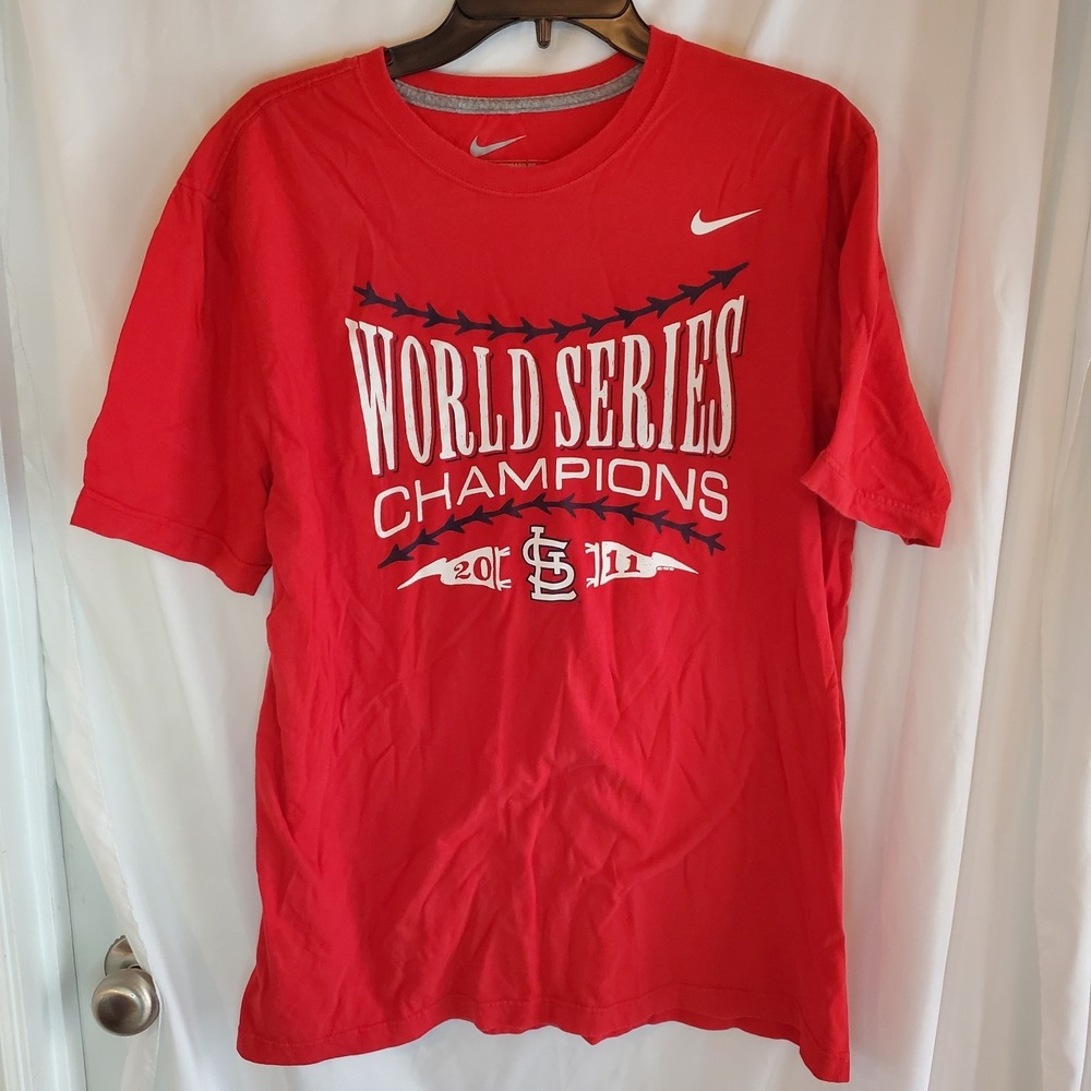 St Louis Cardinals‎ Shirt World Series 2011 Nike Loose Fit Short Sleeve Men XL